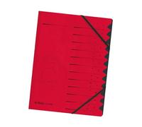 Herlitz Colorspan Parte archivo Manilla elástica con Índice de aquí 12-Parte A4 rojas Ref 10843324