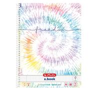 herlitz Cuaderno de espiral A4, 80 hojas, cuadriculado (28 rayas) - New Batic Freedom - Paquete de 1