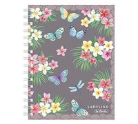 Herlitz Cuaderno de espiral A5, diseño de mariposas de Ladylike, 100 hojas cuadriculadas