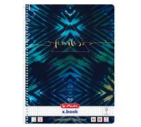 Herlitz Cuaderno espiral A4, 80 hojas, línea 28, New Batik Fearless, 1 unidad
