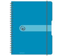Herlitz Easy Orga to go - Lote de 2 blocs de notas (tamaño A4, cuadriculado, 160 páginas), color azul claro