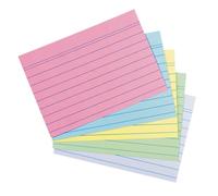 herlitz Fichas A7, 10,6 x 7,5 cm, a rayas, 5 colores, 200 unidades