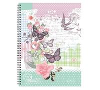 Herlitz Herl - Cuaderno de espiral (A4), diseño de mariposas