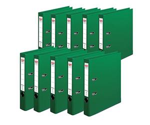 Herlitz maX.File Protect+ 10834760 - Carpeta (A4, lomo de 5 cm, 10 unidades, polipropileno), color verde