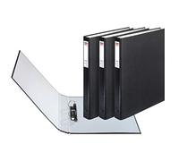 Herlitz max.file Protect - Paquete de 3 archivadores con anillas A4, negro
