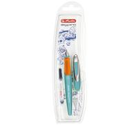Herlitz Pluma estilográfica my.pen, plumín M, 1 unidad, turquesa y naranja