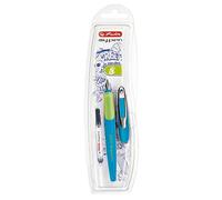 Herlitz, pluma escolar (incluye tinta), color azul/naranja