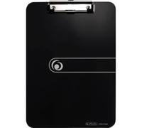 herlitz Portapapeles A4, de alta calidad, mecanismo de cierre y ojal para colgar, FSC Mix, Negro, para azafatas restaurantes de ferias 11205663