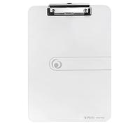 Herlitz Portapapels A4, de alta calidad, mecanismo de cierre y ojal para colgar, FSC Mix, Blanco, para azafatas restaurantes de ferias 11205697