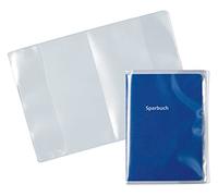 HERMA 1336 Fundas para 2 tarjetas transparentes, 10 unidades, soporte para tarjetas de identificación de 2 compartimentos para proteger documentos en formato DIN A6 y libros de ahorros, fundas de