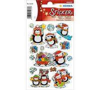 Herma 15235 pegatinas de pingüinos de invierno, película prismática
