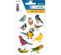 HERMA 15477 Pegatinas para niños, pájaros (30 pegatinas, papel, mate), autoadhesivas, etiquetas adhesivas permanentes, para niñas y niños, multicolor