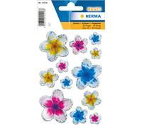 HERMA 15516 - Pegatinas 3D para niños, diseño de flores de verano (12 pegatinas, película brillante, autoadhesivas, pegatinas permanentes, pegatinas para niñas y niños, multicolor