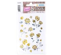 Herma Pegatinas 15531 – Flores rosas doradas y plateadas, pequeñas y grandes, 15 unidades