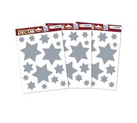 HERMA 15547 Pegatinas para ventanas de Navidad con estrellas plateadas, 45 unidades, autoadhesivas, pegatinas para ventana de invierno, despegables, para habitación infantil, decoración navideña