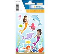 HERMA 15590 Magic Sticker Princess of the Sea - Adhesivos decorativos para niños (11 unidades), diseño de princesas marinas