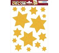 HERMA 15644 - Adhesivo decorativo para ventana, diseño de estrellas, color dorado