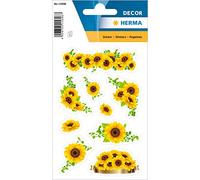 HERMA 15696 Pegatinas de flores para niños, girasoles (27 pegatinas, papel, mate), autoadhesivas, etiquetas adhesivas permanentes, para niñas y niños, multicolor