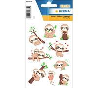 HERMA 15735 Pegatinas hinchadas para niños, El pequeño perezoso (9 pegatinas, plástico, mate), autoadhesivas, etiquetas adhesivas permanentes para niñas y niños, multicolor