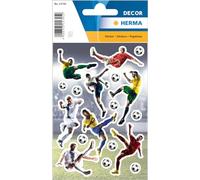 HERMA 15745 Pegatinas de fútbol con purpurina, tamaño pequeño, grande, 36 unidades, pegatinas deportivas con diseño de fútbol, etiquetas infantiles para álbum de fotos, diario, álbum de poesía, álbum