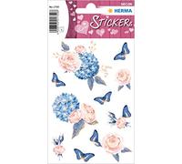 HERMA 1759 Pegatinas Flores Azul Rosa Pequeño Grande 30 Unidades Rosas Pegatinas con Mariposas Autoadhesivas Etiquetas para San Valentín Amor Boda Cumpleaños Scrapbooking Decoración Regalo DIY
