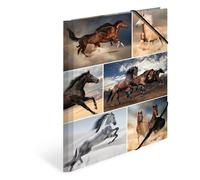 Herma Carpeta de dibujo 19209 – Motivo Caballos A4, cartón resistente, interior impreso, 1 palmo