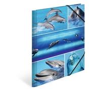 HERMA 19213 Carpeta de dibujo Animales con motivo de Delfines, A4, cartón resistente, con impresión interior, carpeta de 1 palmo