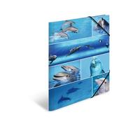 HERMA 19221 Carpeta de dibujo Animales con motivo de Delfines, A3, cartón resistente, con impresión interior, carpeta de 1 palmo