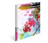 HERMA 19223 Carpeta de dibujo Impressions con motivo de Colores, A4, cartón resistente, con impresión interior, carpeta de 1 palmo