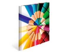 HERMA 19224 Carpeta de dibujo Impressions con motivo de Pins, A4, cartón resistente, con impresión interior, carpeta de 1 palmo