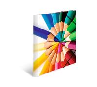 HERMA 19231 Carpeta A3 Impressions Bolígrafos, 3 unidades, para niños, de cartón con impresión interior y goma, juego de carpetas de cartón para niños y niñas