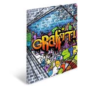 HERMA 19239 ArtLine Graffiti 19239 - Carpeta archivadora DIN A3 (3 unidades, plástico resistente, con solapas interiores impresas y goma elástica, para niños, niños y niñas)