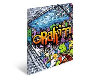HERMA 19239 ArtLine Graffiti 19239 - Carpeta archivadora DIN A3 (3 unidades, plástico resistente, con solapas interiores impresas y goma elástica, para niños, niños y niñas)