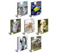 HERMA 19321 Carpeta de dibujo Animales brillante, Paquete de 10, A4, plástico resistente, con impresión interior, carpeta de 1 palmo