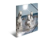 HERMA 19329 Carpeta de dibujo Animales brillante con motivo Caballos, A4, plástico resistente, con impresión interior, carpeta de 1 palmo