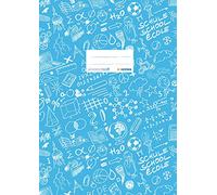 HERMA 19410 Schoolydoo - Sobres para cuadernos escolares, tamaño A4, color azul claro, 10 unidades, con etiqueta de rotulación de polipropileno resistente y lavable, juego de fundas para cuadernos