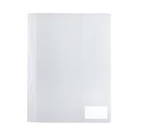 HERMA 19486 - Carpeta de archivos A4 blanco translúcido, paquete de 3, carpeta de plástico con etiqueta de etiquetado, bolsillo deslizante y lengüeta de grapas de metal, juego de carpetas de plástico