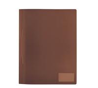 HERMA 19496 - Carpeta de archivos A4 marrón translúcido, paquete de 3, carpeta de plástico con etiqueta de etiquetado, bolsillo deslizante y lengüeta de grapas de metal, juego de carpetas de plástico