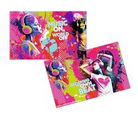HERMA 19595 Music Girl - Vade de escritorio para niños (3 unidades, cartón, 55 x 35 cm), diseño de niña y niño
