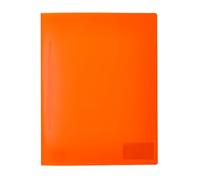 HERMA 19637 Carpeta archivadora A4 translúcida naranja neón, juego de 3, plástico resistente, carpeta de plástico transparente con etiqueta para nombre y bolsillo deslizante, grapadora para niños,