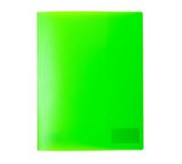 HERMA 19639 - Carpeta archivadora A4 translúcida verde neón, 3 unidades, plástico resistente, carpeta de plástico transparente con etiqueta para nombre y bolsillo deslizante, grapadora para niños,