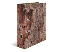HERMA 19653 Archivadores A4 de madera natural, 5 unidades, 7 cm de ancho, diseño de archivador de cartón con impresión interior para escuela y oficina, resistente juego de carpetas de anillas para