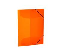 HERMA 19656 Carpeta A4 translúcida naranja neón, 3 unidades, para niños, de plástico, con solapas interiores y goma, juego de carpetas estables de plástico para niños y niñas