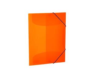 HERMA 19656 Carpeta A4 translúcida naranja neón, 3 unidades, para niños, de plástico, con solapas interiores y goma, juego de carpetas estables de plástico para niños y niñas