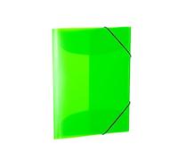 HERMA 19658 Carpeta portafolios A4 verde neón translúcido, carpeta esquinera infantil de plástico con solapas interiores y banda elástica, carpeta de plástico resistente, para niños y niñas