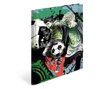 HERMA 19660 Carpeta Portafolio A4 Street Soccer, Carpeta de esquina infantil de cartón con impresión interior y banda elástica, carpeta de cartón resistente, para niños y niñas