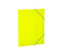 HERMA 19696 Carpeta A3 translúcida amarillo neón, 3 unidades, para niños, de plástico, con solapas interiores y goma, juego de carpetas estables de plástico para niños y niñas