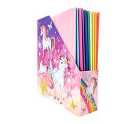 HERMA 19715 - Archivador de pie A4 con diseño de unicornio, 7,5 cm de ancho, plegable, cartón estable, soporte estrecho para revistas para niñas y niños, carpeta de acero para guardar documentos