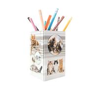 HERMA 19733 - Portalápices con diseño de gatos, plegable, cartón resistente, escritorio para niñas y niños, estuche rectangular para lápices de colores, marcadores, lápices, pinceles de maquillaje