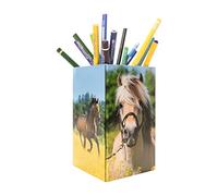 HERMA 19734 - Portalápices plegable con diseño de caballos, de cartón resistente, para niñas y niños, para lápices de colores, rotuladores, lápices, pinceles de maquillaje